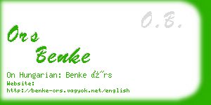 ors benke business card